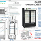 GREENLine 2 Door Upright Glass Freezer 930L - GL2DA1370FR