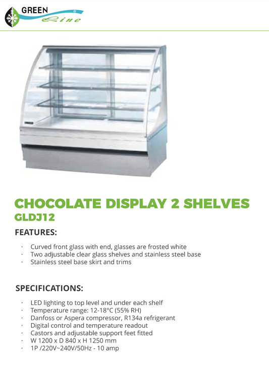 GREENLine Display Chocolate 2 Shelves - GLDJ12-2