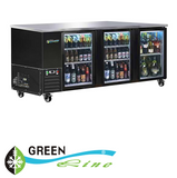 GREENLine Back Bar Fridge Three Glass Door 2300MM 821L Capacity - BBAR-3G-23