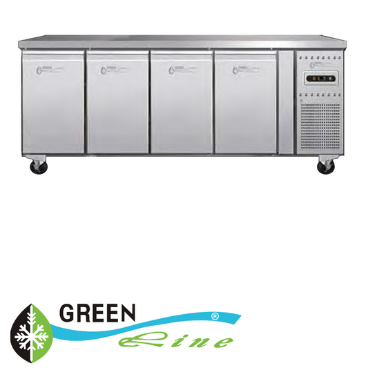 GREENLine Bench Fridge Four Door 616L - BBS4DGN