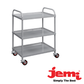 JEMI Trolley Fixed Shelves 3 Tier Clear - TRO-3T